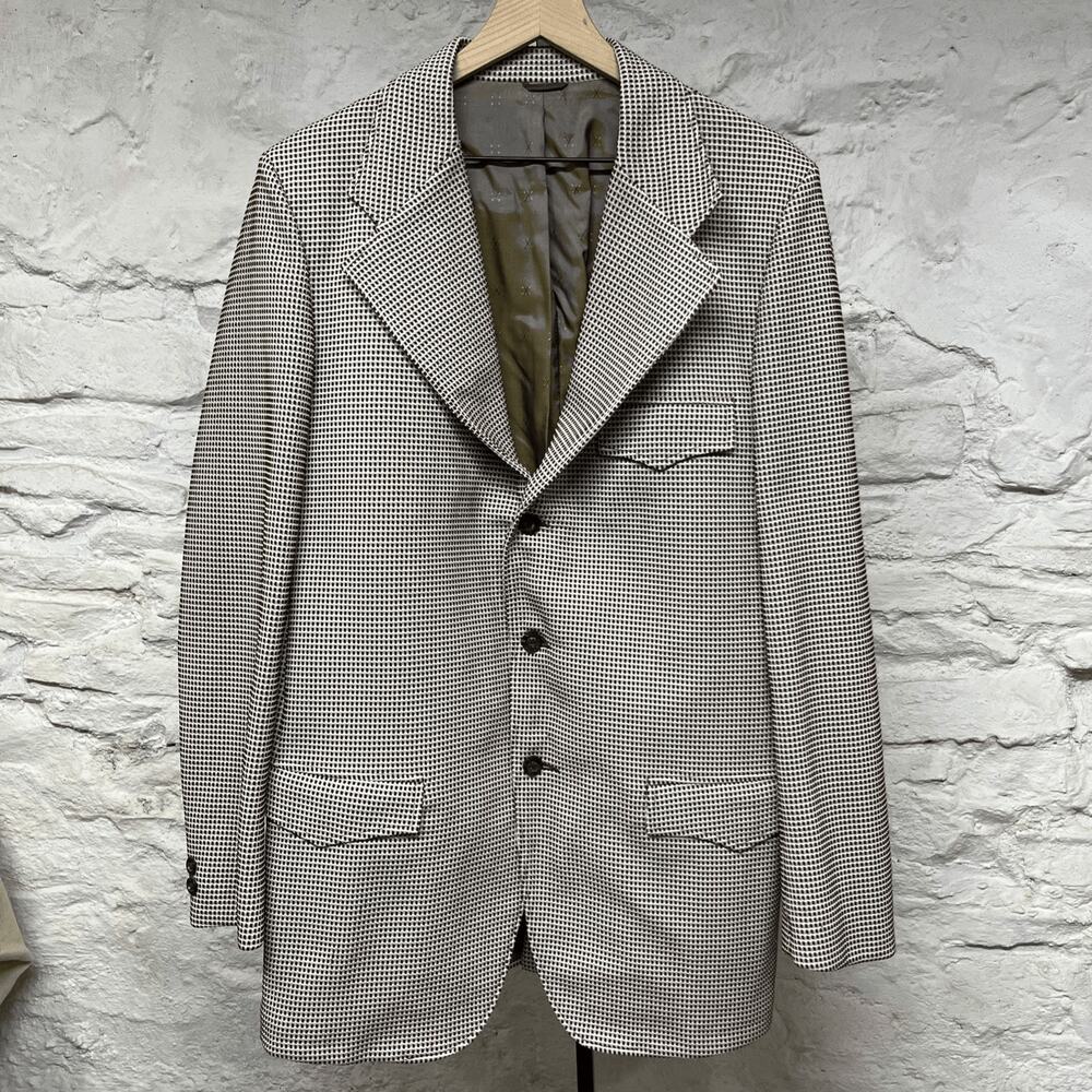 Allen Knit Pickers Western Blazer Sport Coat Textured Polyester Vtg 70s Cowboy